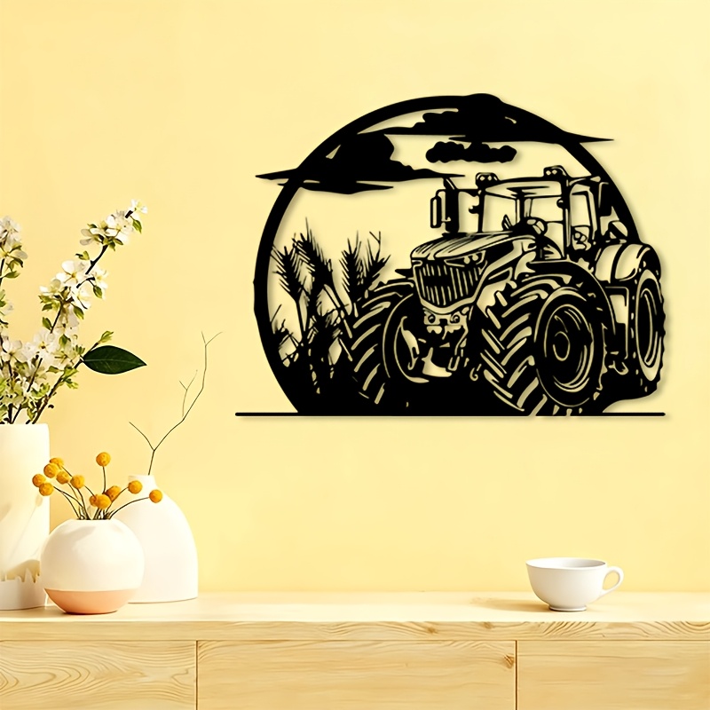 Agriculture Farm House - Rustikale Traktor-Metallwandkunst im Landhausstil, Vintage-Eisen-Skulptur, Landwirtschaftliche