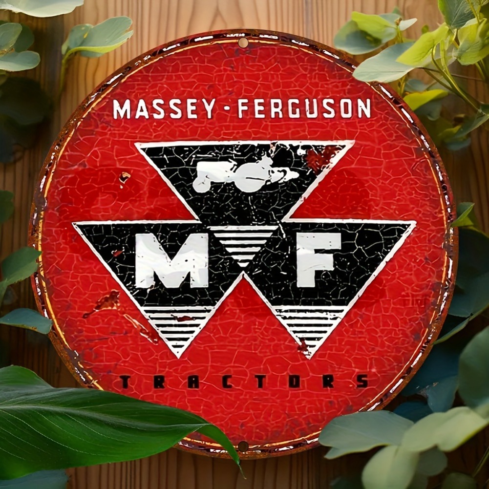 Agriculture Farming Logos - Vintage Massey Ferguson Traktoren Rundes Metallschild,