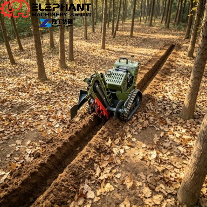 Farming Agriculture Project - Kettenbetriebene Grabenfräse, Hochleistungs-Mini-Landwirtschaftsgrabenfräse, Grabenbagger für Landschaftsbau-Projekte